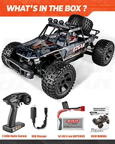  HB101 1:10 Scale Beginner RC Truck, 4WD High Speed 48km/h All Terrains RC Car 