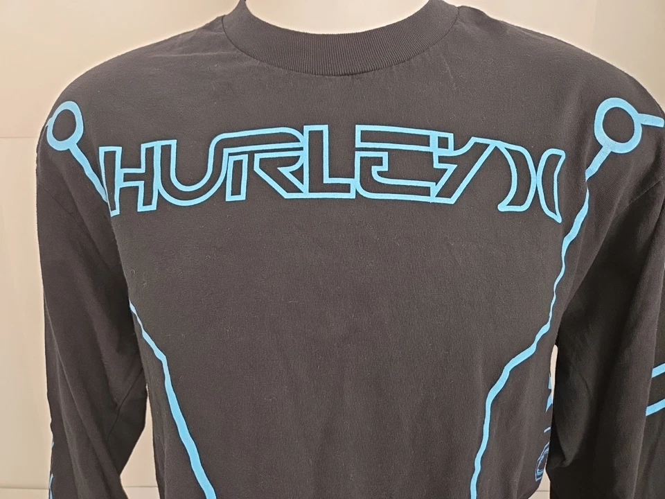 Hurley Disney Tron Legacy Shirt Glows Black Long Sleeve Collaboration Large - Image 2 of 4