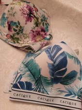 Cacique 42DDD Floral  Green Plant Design Padded Wire Free Full Coverage Bras