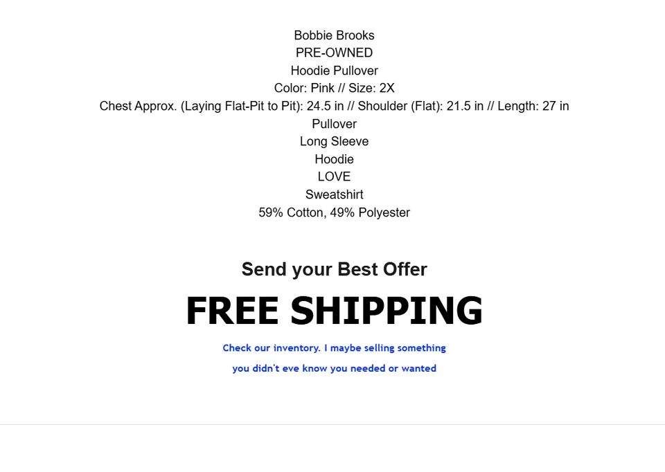 Sudadera con capucha para mujer Bobbie Brooks Love TALLA 2X rosa Foto 2 de 4