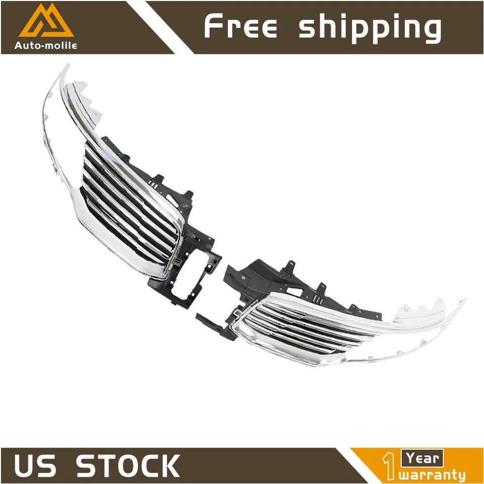 Conjunto de parrilla cromada superior delantera izquierda+derecha para Lincoln MKX 2016-2017 2018 Foto 2 de 4