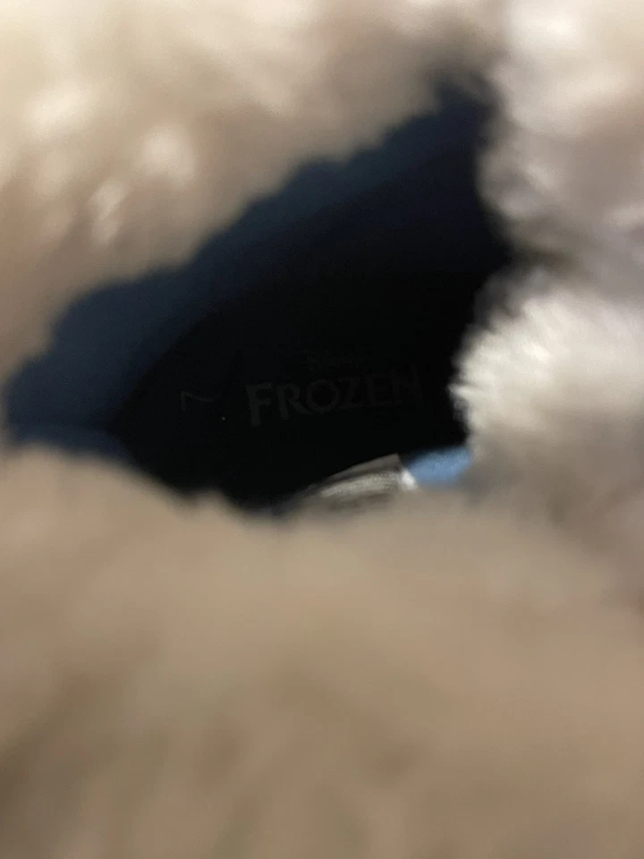 Botas de nieve de invierno Frozen para niña pequeña talla 7 azul/blanco/plateado copo de nieve brillo Foto 3 de 4