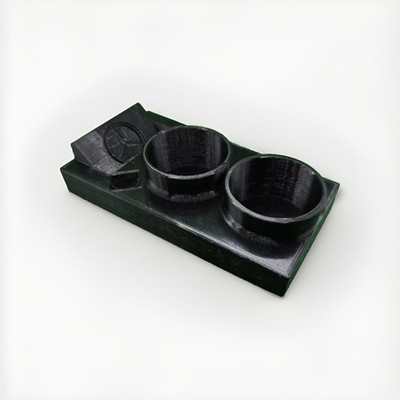 Mercedes Benz W123 & W124 & R107 CUP HOLDER w/ PHONE and Coin Slot & Emblem Logo