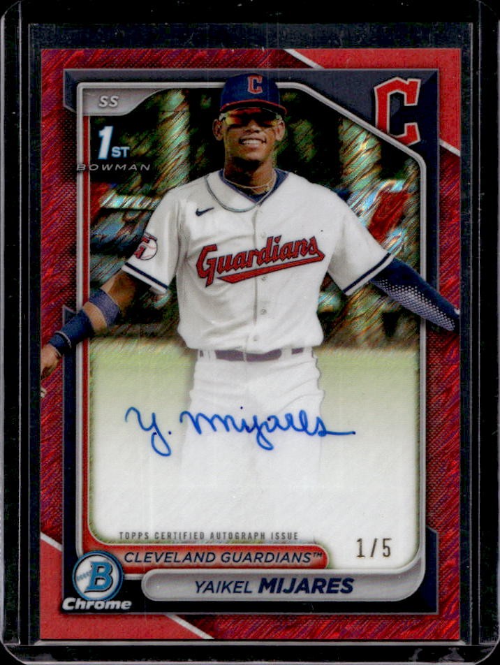 2024 Bowman Chrome Yaikel Mijares Auto 1st Red Shimmer Refractor #1/5