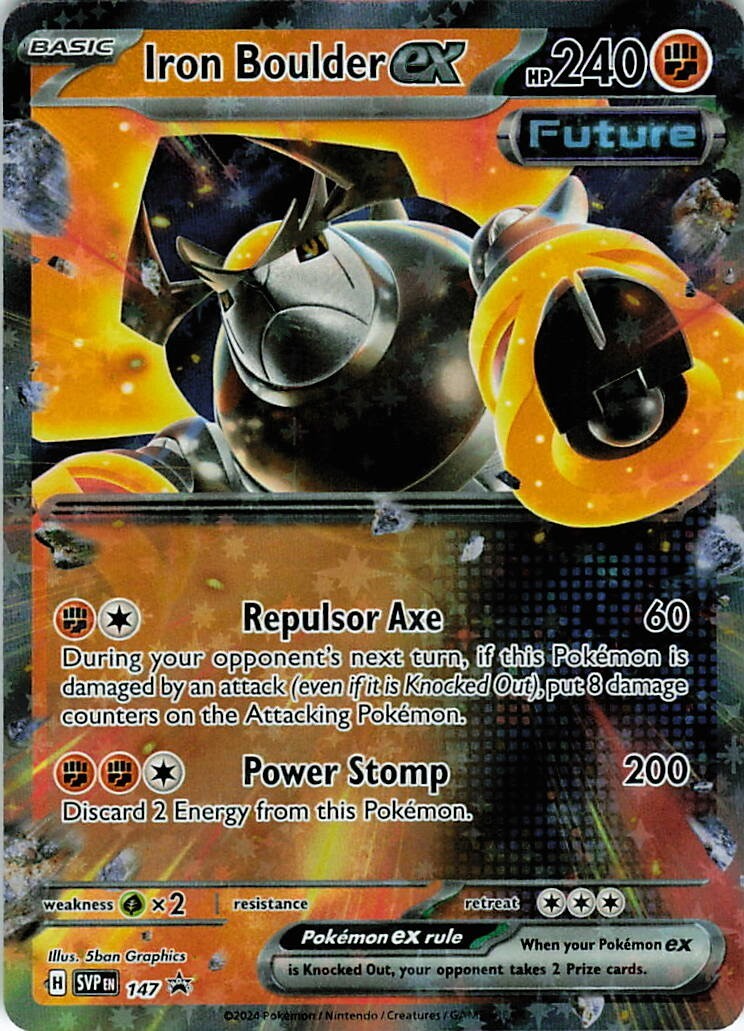 Iron Boulder ex SV 147 Black Star Promo Holo Rare Future Pokemon Card (NM)