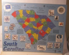 FX SCHMID Educational Cardboard Tray Puzzle SOUTH CAROLINA Palmetto State NEW!!