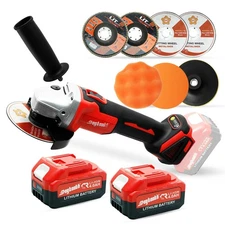 Max 21V 4-1/2'' Cordless Angle Grinder Set with 2 * 4.0 Ah Batteries, Compati...