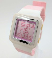 CASIO LDF-20-4AVDR Digital Quartz Watch Pink Square White Tested