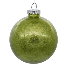 Vickerman N211273 4.75 in. Glitter Clear Christmas Tree Ball Ornament  Lime -...