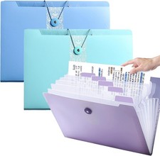 A4 Expandable Folder 12 Compartment Polypropylene Document Organiser 3 Pack