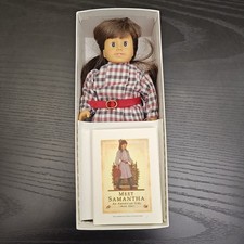 American Girl MINI SAMANTHA DOLL 6.5  Glass Eyes Meet Outfit Clothes Shoes  BOX