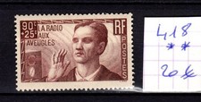 France neuf ** 418 - cote : 20€ - La radio aux aveugles
