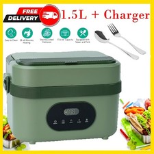 Fiambrera Eléctrica 60W Calentamiento Rápido Fiambrera con Contenedor de Acero Inoxidable de 1.5L