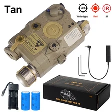 PEQ15 Hunting White LED Light Red Laser Sight IR Illuminator 20mm Rail Mount TAN