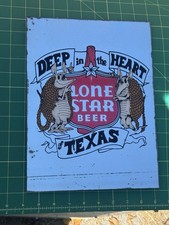 Miroir de bar à bière vintage Deep In The Heart Of Texas rare publicitaire étoile solitaire 9x12"