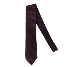 Vtg. Robert Talbott/Jack Henry Burgundy White Foulard Daisies 100% Silk Tie