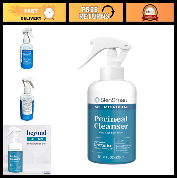 Spray limpiador perineal antimicrobiano para incontinencia y cuidado posparto, 8 oz