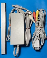 OEM Nintendo Wii Full Cables Set - AV Cables + Power Brick + Sensor Bar bulk lot