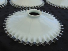 1 x Vintage French Art Deco White Frilly Edge Coolie Lightshade