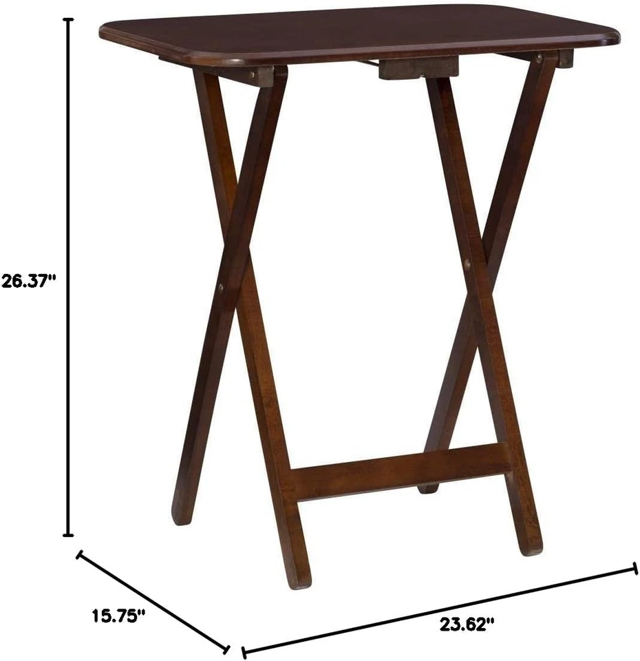 Mesas Bandeja Burke Muebles Powell, Cereza, 15,72 X 26,38 X 23,58 Foto 3 de 4