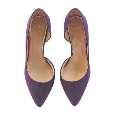Jessica Simpson Shoes Sz 6.5 Suede Purple Plum D'orsay ''Livvy'' Heels M ''FLAW''