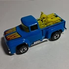 VINTAGE 1973 HOT WHEELS BLUE HI-TAIL HAULER PICKUP TRUCK WITH  MOTORCYCLES MINT