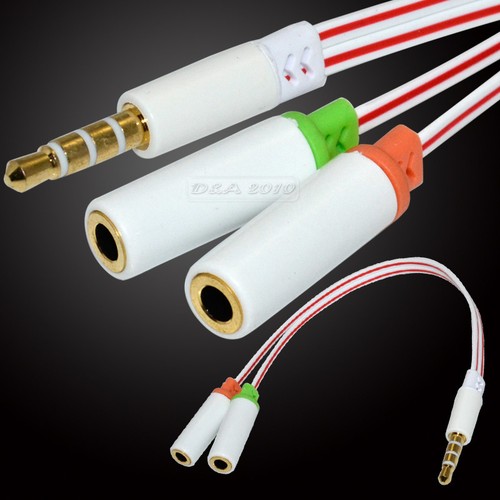 3.5mm Stereo 4POLE Plug to MIC microphone + Headset earphone Jack Adaptor iphone