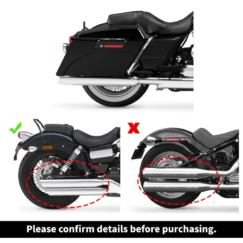 Hard Saddle Bags Speaker Lid Black Latch Fit For Harley Touring Road King 94-13 - Image 4 of 4