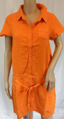   Leinenkleid   38 ~ Minikleid aus 100% Leinen ~ orange ~ aktueller Style  ~ NEU