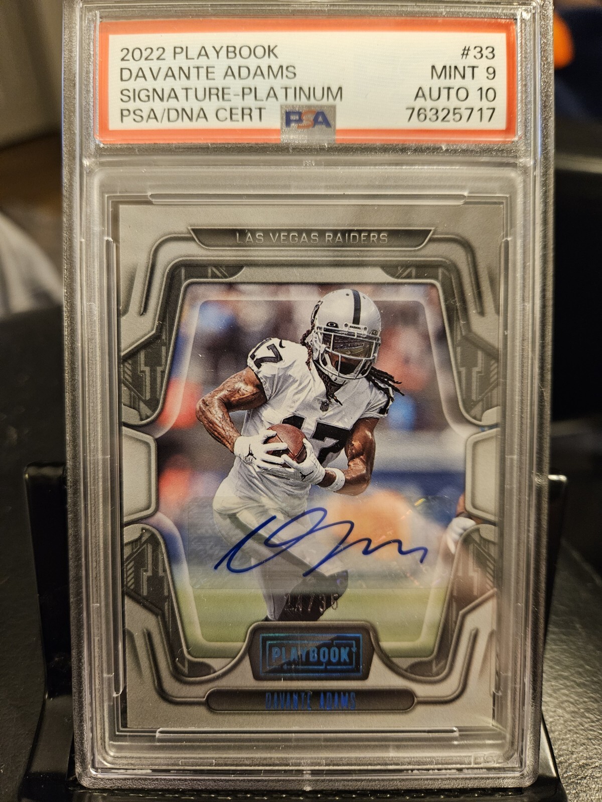 Davante Adams Autographed Signed 2022 Playbook Football Auto Platinum PSA 9 Auto 10 