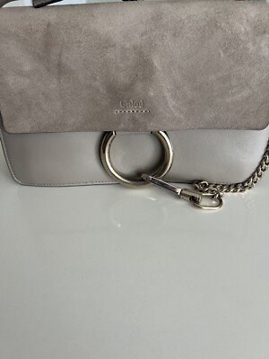 Excellent Used Condition Chloe Faye Small Grey Gray Crossbody Bag Excellent Used Condition Chloe Faye Small Grey Gray Crossbody Bag