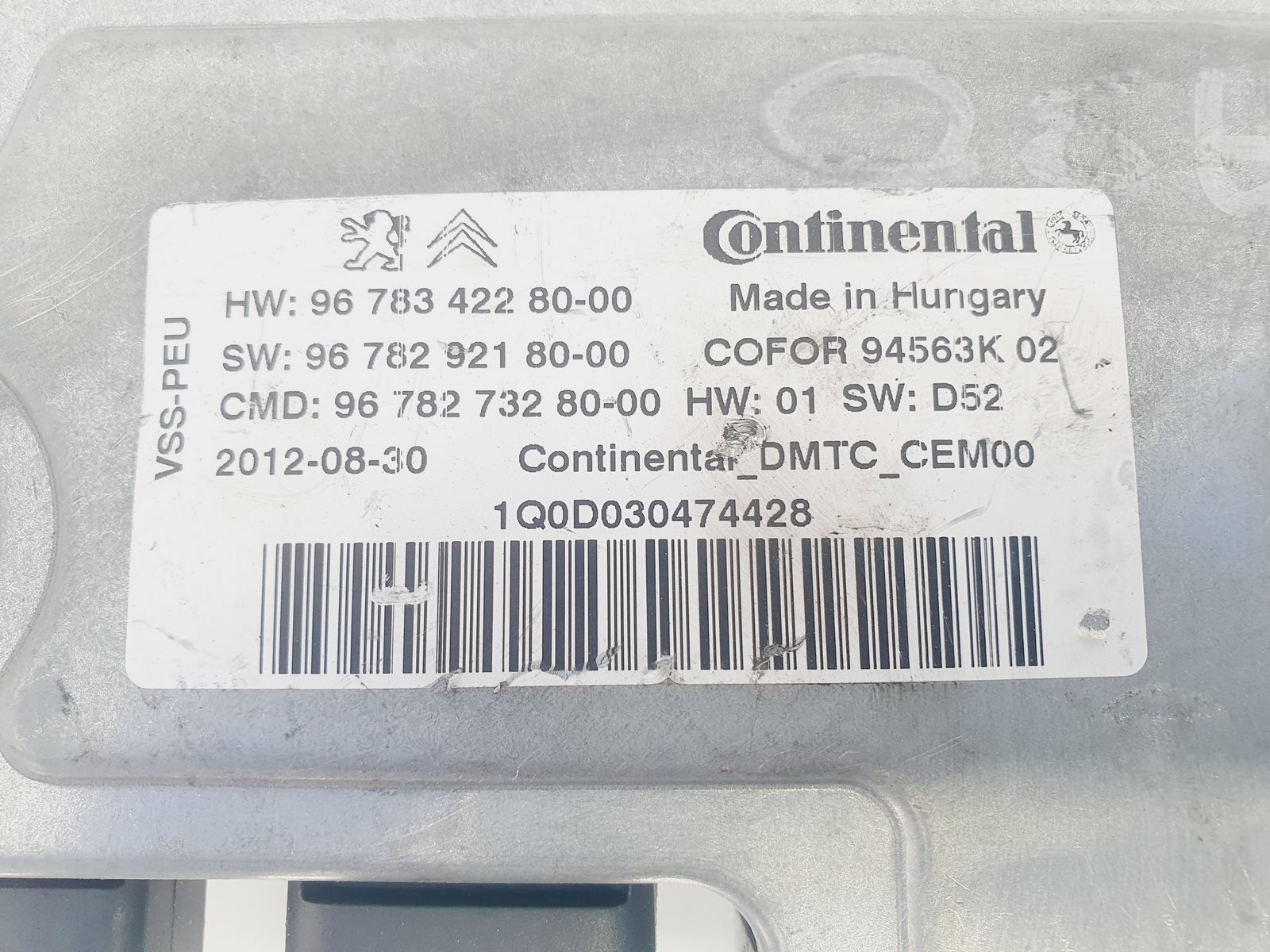 ECU Continental 96 783 422 80 96 782 921 80 96 782 732 80 94563K 
