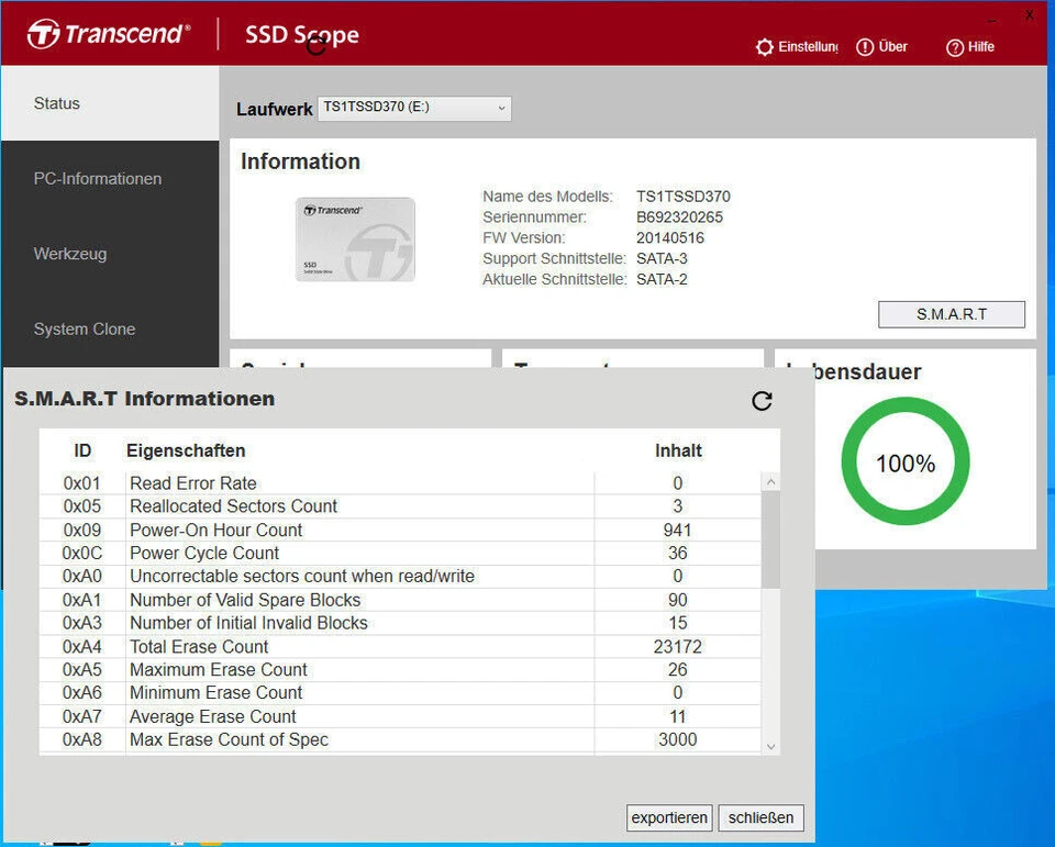 Transcend SSD370 (TS1TSSD370) 1TB 2,5" SSD SATA3 6Gb/s 2D-NAND MLC durable - Bild 3 von 4