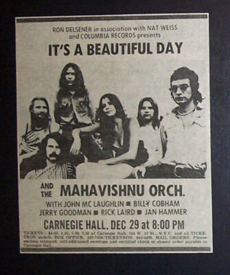 Mahavishnu Orchestra The Inner Mounting Flame Era Carnegie Hall 1971 Concert Ad