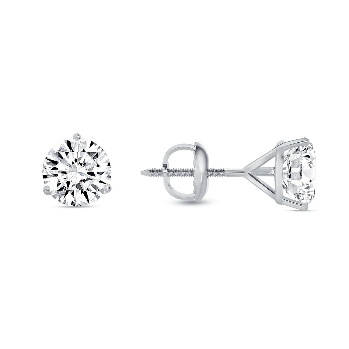 1.5 Ct Round LabCreated Grown Diamond Earrings 14K White