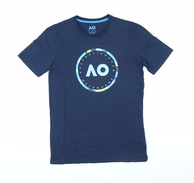 OV Herren T-Shirt blau Baumwolle Größe XS Rundhals - Australian Open Melbourne