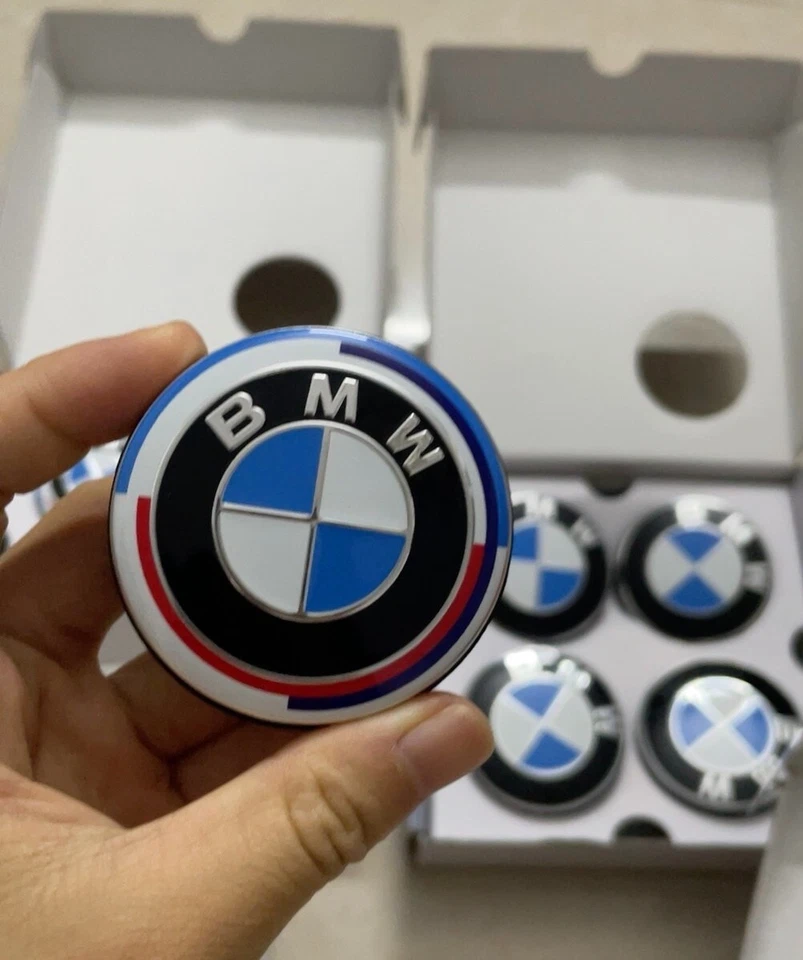 36122455268 NEW Alloy BMW 50th Anniversary Floating Hub Cover 56mm OEM - Image 3 of 4