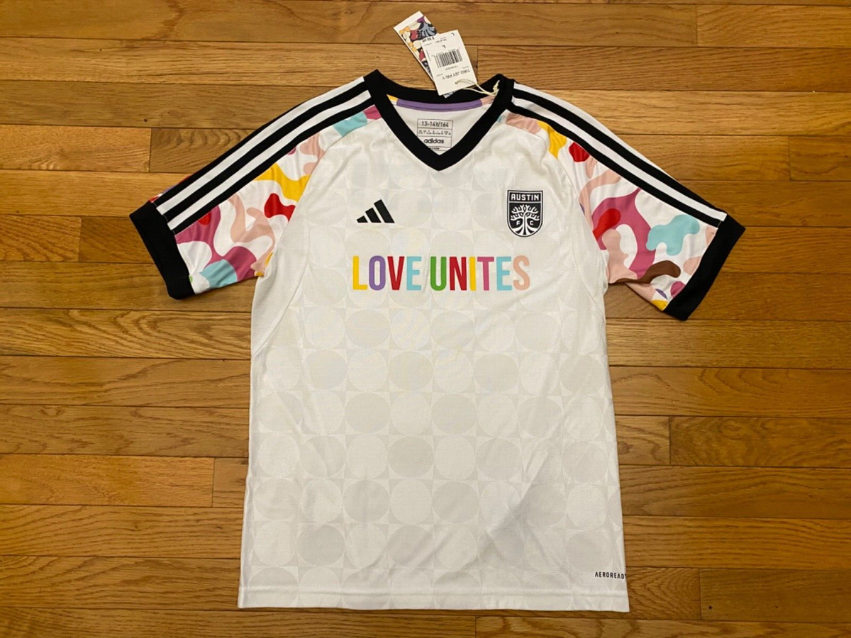 New Youth Austin FC Adidas 2023 Love Unites Kit Replica