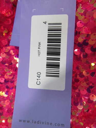 Ladivine C140 One Shoulder Sequin Hot Pink Size 4 Prom Dress *NWT* - Picture 9 of 13