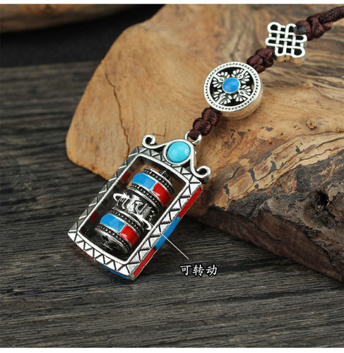 Ethnic Tibetan Mantras Amulet Pendants Buddhist Spiritual Jewelry Spin Prayer - Picture 1 of 20