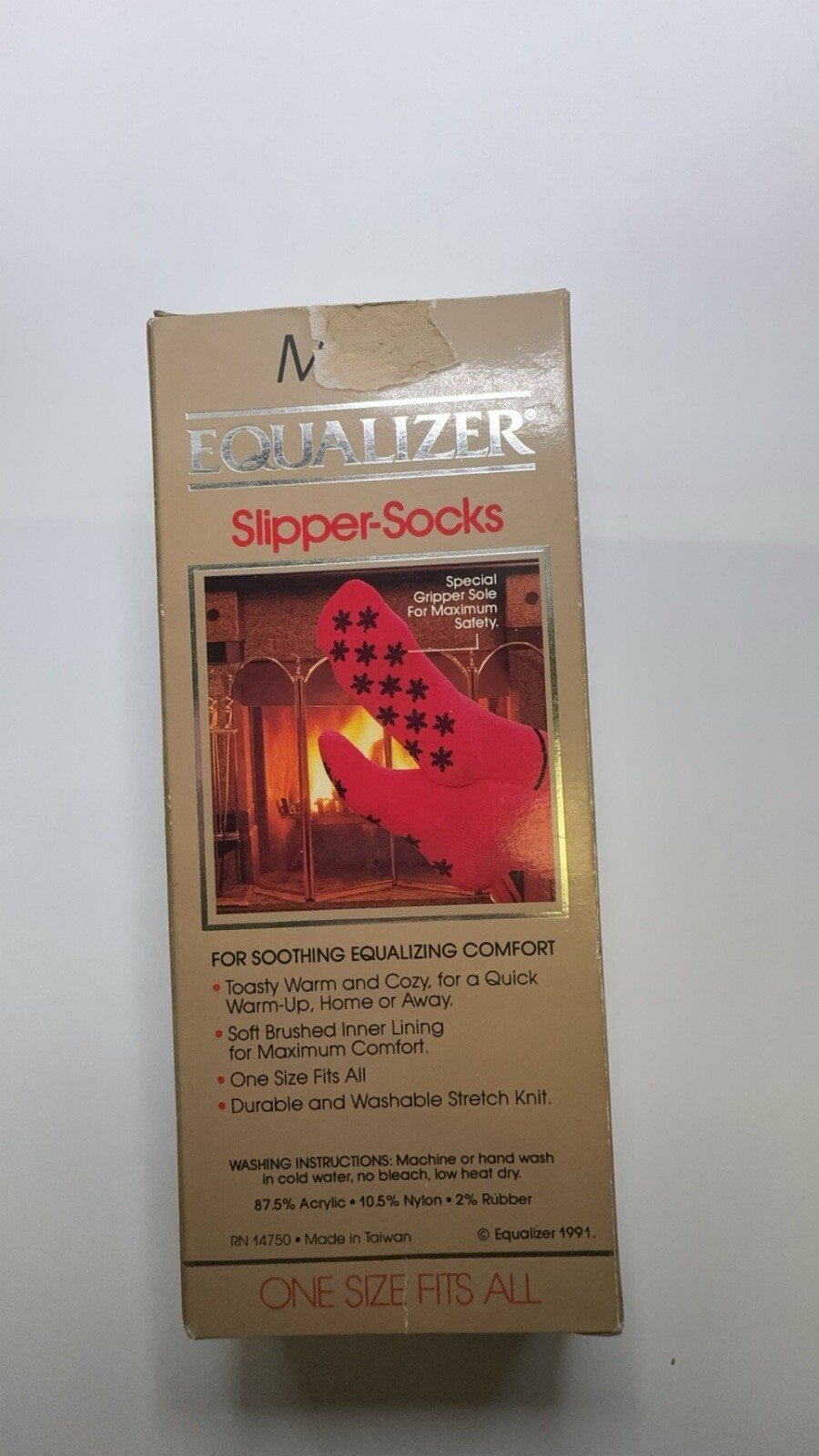 SAOLA Calzini ciabatte uomo equalizzatore vintage 1993 suola gripper rosso nuovi con scatola taglia unica