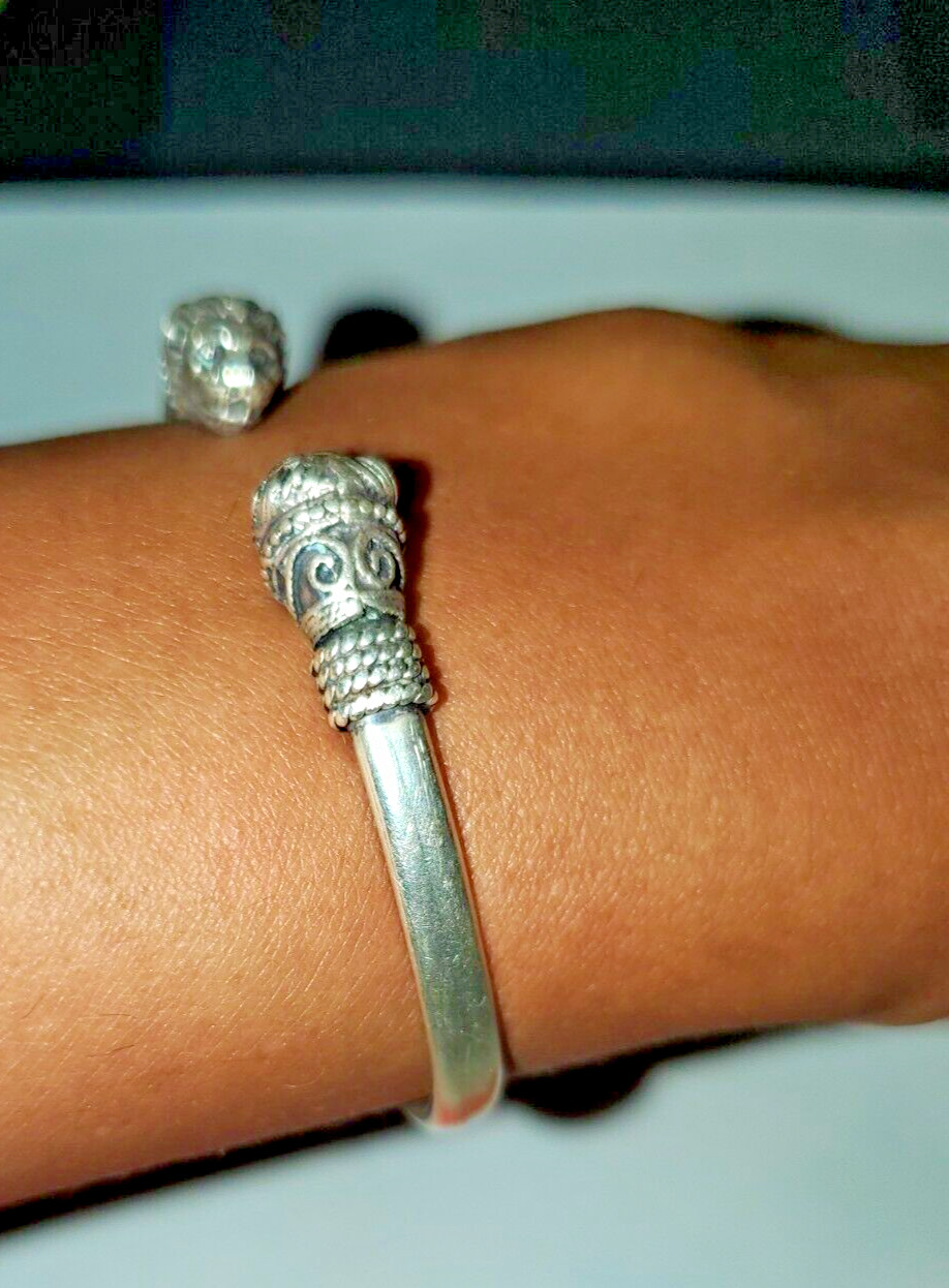 Small Double Headed Silver Lion Bracelet - image 2