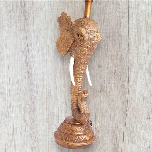 Vintage Elephant Head Lamp With Tusk Home Decor - Picture 15 of 20