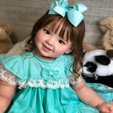 28inch Already Finished Reborn Baby Doll Hand-rooted Hair Toddler Girl Handmade