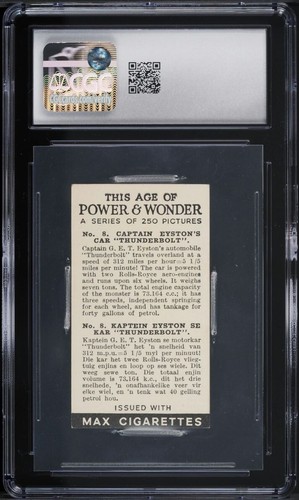 1935 A & M Wix Captain Eyston's Car Thunderbolt AGE OF POWER & WONDER CGC 6.5 - Bild 2 von 2