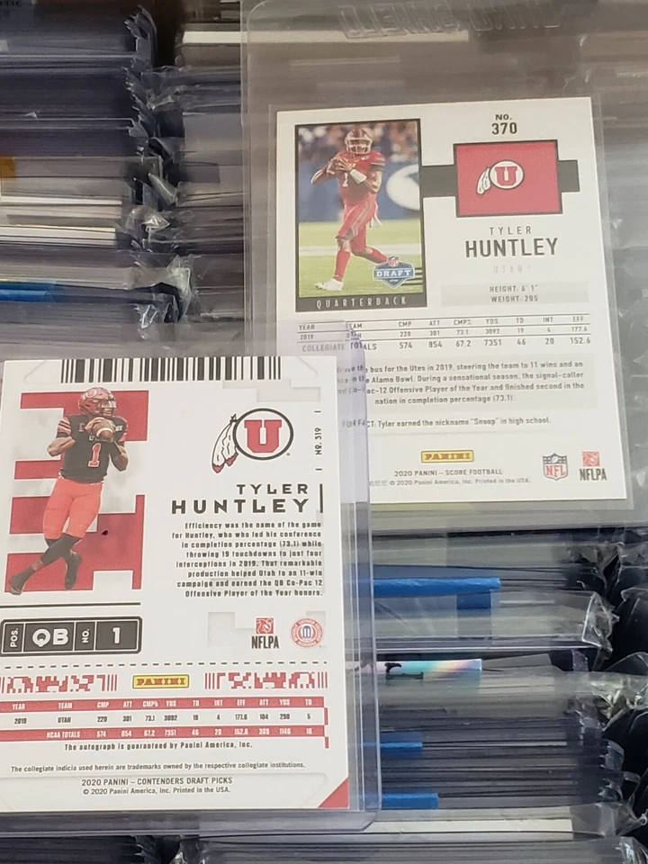 2020 Panini Contenders DP Tyler Huntley RC Auto Building Blocks /10 #319 Ravens - Image 4 of 4