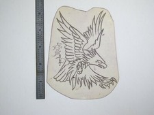 vtg 1960s Tattoo Flash acetate stencil Fierce Eagle signed EA1