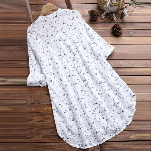 Women Linen Cotton T-Shirt Dress Plus Size Ladies Casual Baggy Tunic Tops Blouse - Bild 6 von 20