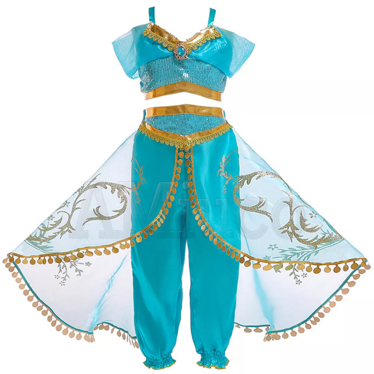 Girls Aladdin Cosplay Costume Womens Halloween Dress For Princess