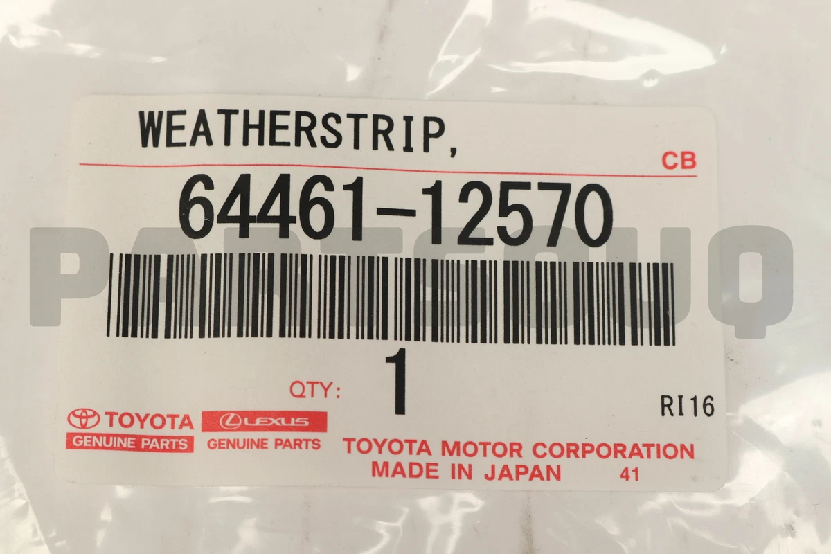 6446112570 Genuine Toyota WEATHERSTRIP, LUGGAGE COMPARTMENT DOOR 